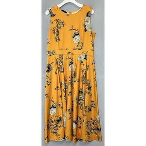 Stylewe Dress Womens XXL Yellow Floral Sleeveless Summer